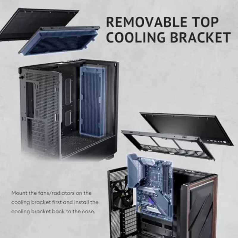 Antec 0-761345-10133-2 Computergehäuse Midi Tower Schwarz Holz