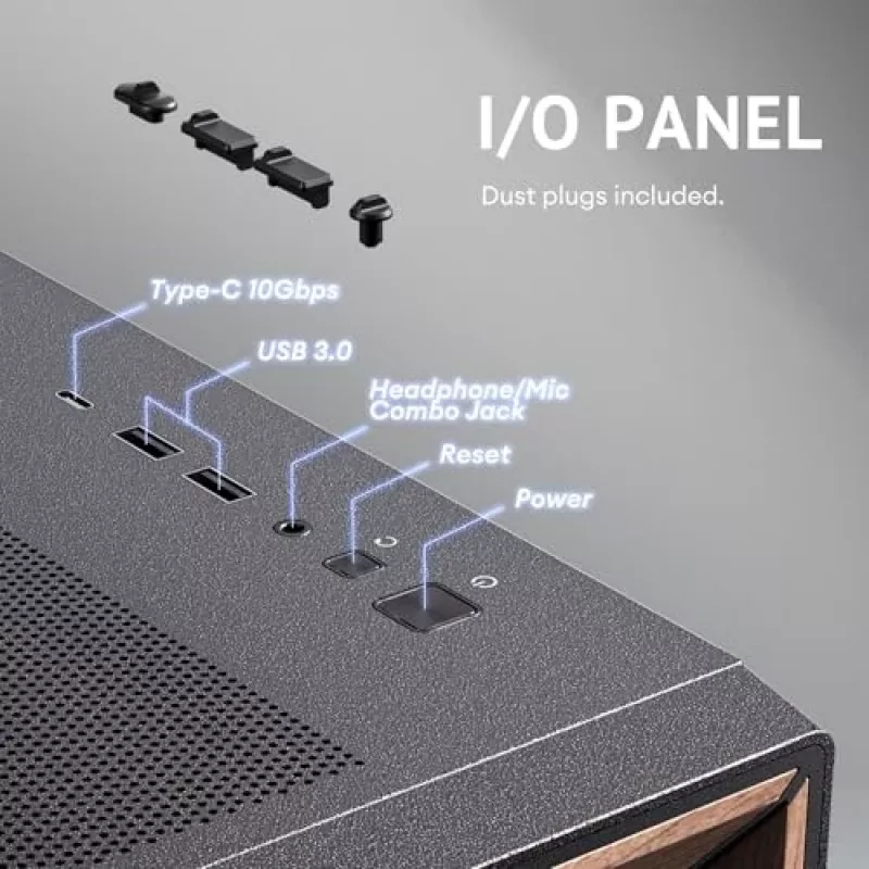 Antec 0-761345-10133-2 Computergehäuse Midi Tower Schwarz Holz