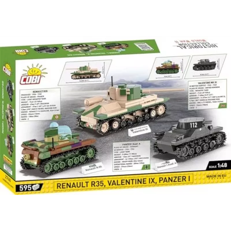 Baukasten COBI Renault R35 Valentine IX Panzer I 595 Teile