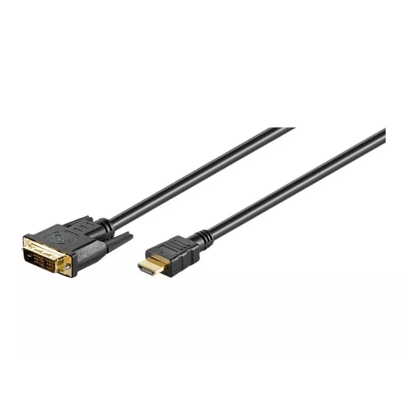 Goobay | DVI-D/HDMI-Kabel, vergoldet | 51580 | DVI-D Stecker Single-Link (18+1 Pin) | HDMI Stecker (Typ A) | HDMI auf DVI-D | 2 m