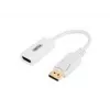 UNITEK Gold-beschichteter DisplayPort DP auf HDMI 4K UHD HDTV Male zu Female Konverteradapter mit Audio - Y-6332 Weiß