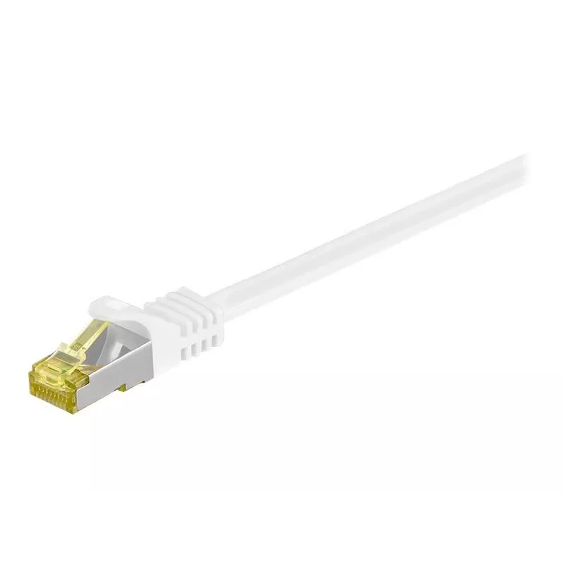 Wentronic GoobayCat.7 Rohkabel Patchkabel, S/FTP (PiMF), Weiß, 0,5 m - LSZH Halogenfrei, Kupfer, RJ45 Stecker (91090)