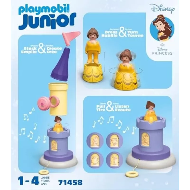 PLAYMOBIL JUNIOR & Disney: Belles Spielturm mit Sound | Spielset für Kleinkinder 1-3