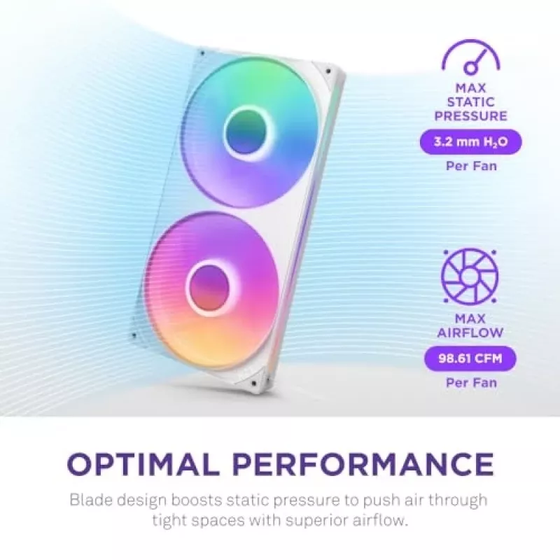 Lüfter NZXT RF-U28HF-W1 140mm 2000 U/min 98.61 CFM Weiß