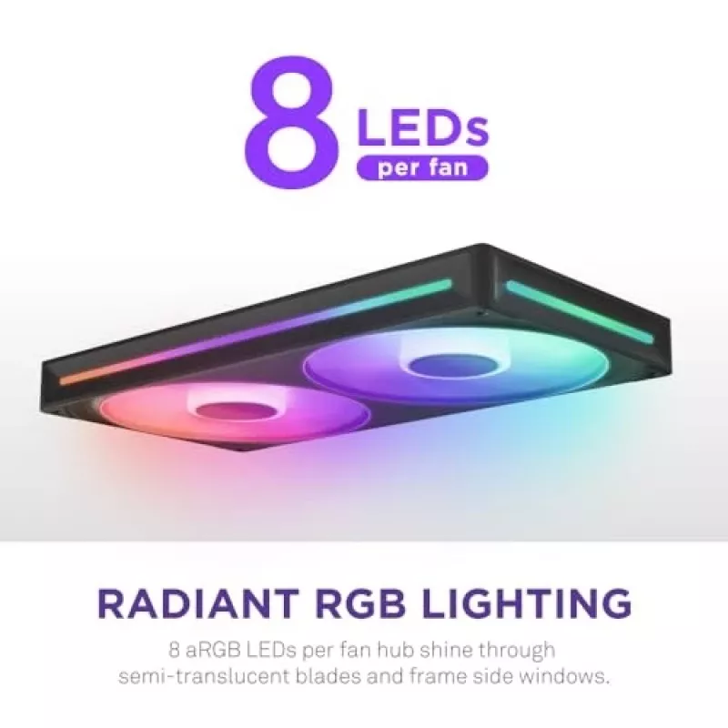 NZXT F280 RGB Core 140mm ARGB PWM 2er-Pack Schwarz
