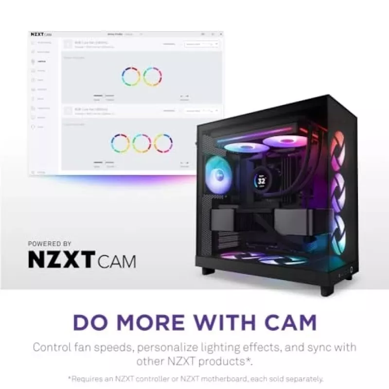 NZXT F280 RGB Core 140mm ARGB PWM 2er-Pack Schwarz