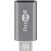 Goobay USB 2.0 Hi-Speed Adapter, Grau, Grau – USB-C™-Buchse > USB 2.0 Micro-Stecker (Typ B) (55553)