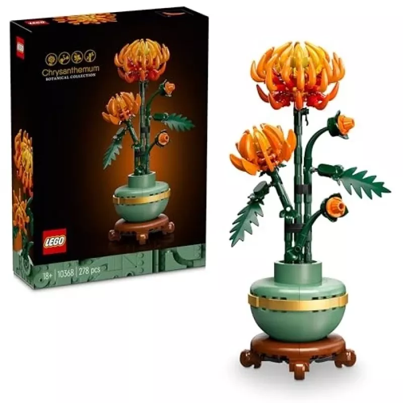 LEGO Icons Chrysanthemen-Blumen-Bauset Kreatives Modellbauset für Erwachsene zum Bauen einer künstlichen Pflanze Geschenk für Frauen Männer Sie oder Ihn Zuhause Büro Dekoration