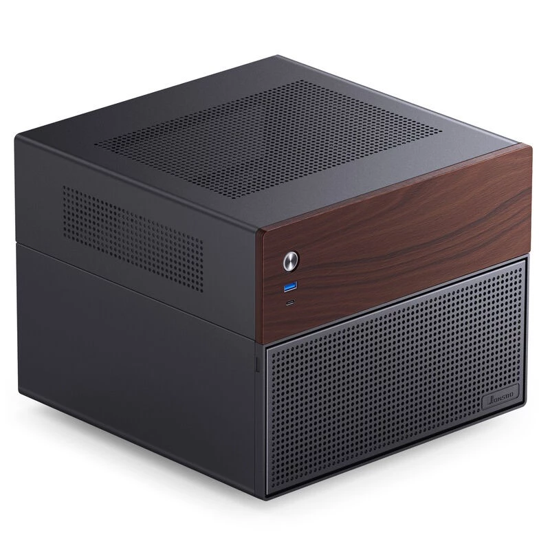 Jonsbo N4 Microtower Gehäuse Schwarz Robustes Stahl Kompaktes PC-Gehäuse