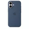 Silikon Hülle Apple iPhone 16 MagSafe Denim Hülle Blau 6.1 Zoll