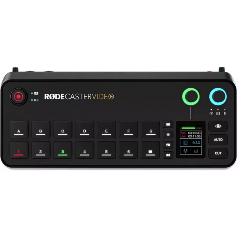 Rode RØDECaster Video Video- und Audioproduktionskonsole, bis zu 6 Videoquellen, zwei Vorverstärker, zwei interne drahtlose Empfänger