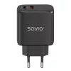 Outdoor-Ladegerät SAVIO LA-06/B USB Type-C 30W Power Delivery 1x USB-C Schwarz, 5–20V, 3A/9V, 3A/5V, 3A/12V, 2,1A