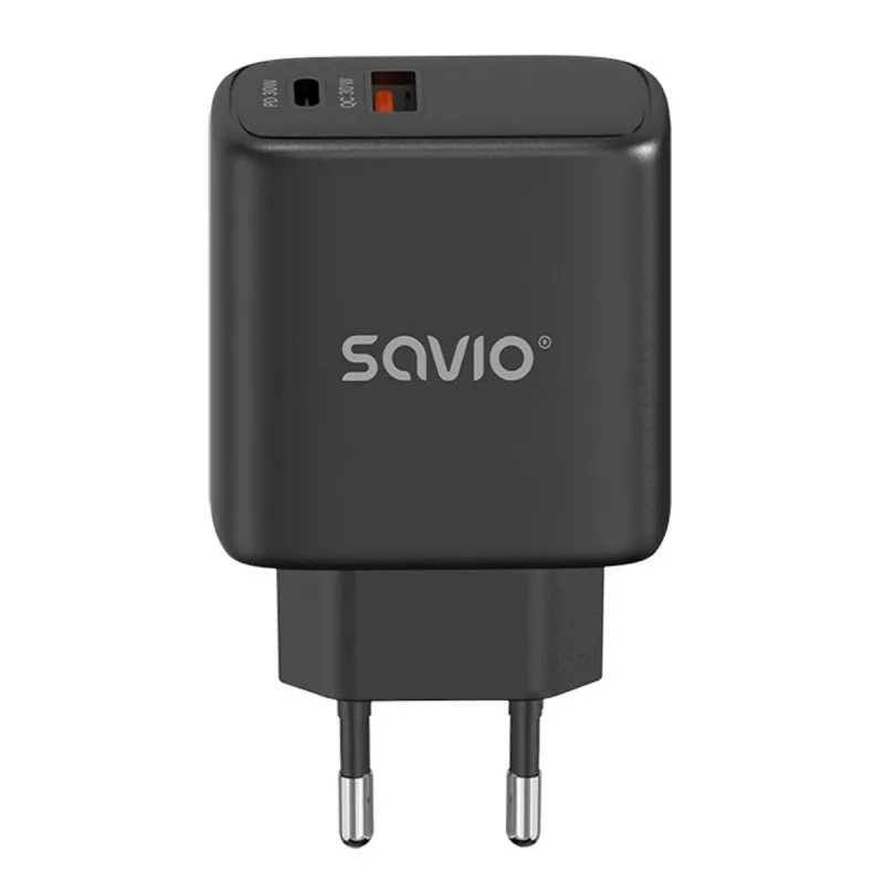 Outdoor-Ladegerät SAVIO LA-06/B USB Type-C 30W Power Delivery 1x USB-C Schwarz, 5–20V, 3A/9V, 3A/5V, 3A/12V, 2,1A