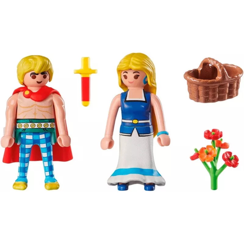 PLAYMOBIL | Asterix | Tragicomix und Falbala | Verliebtes Paar aus dem Asterix-Universum | Spielzeug für Kinder ab 5 Jahren | 71544