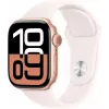APPLE Watch Series 10 GPS 42 mm Roségold-Aluminiumgehäuse mit hellrosa Sportarmband - S/M