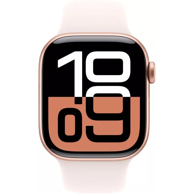 APPLE Watch Series 10 GPS 42 mm Roségold-Aluminiumgehäuse mit hellrosa Sportarmband - S/M