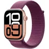 APPLE Watch Series 10 GPS 46mm Roségold Aluminiumgehäuse mit Plum Sport Loop