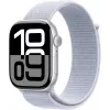 APPLE Watch Series 10 GPS 46 mm Silbernes Aluminiumgehäuse mit Blue Cloud Sport Loop