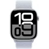 APPLE Watch Series 10 GPS 46 mm Silbernes Aluminiumgehäuse mit Blue Cloud Sport Loop