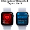 APPLE Watch Series 10 GPS 46 mm Silbernes Aluminiumgehäuse mit Blue Cloud Sport Loop
