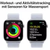 APPLE Watch Series 10 GPS 46 mm Silbernes Aluminiumgehäuse mit Blue Cloud Sport Loop