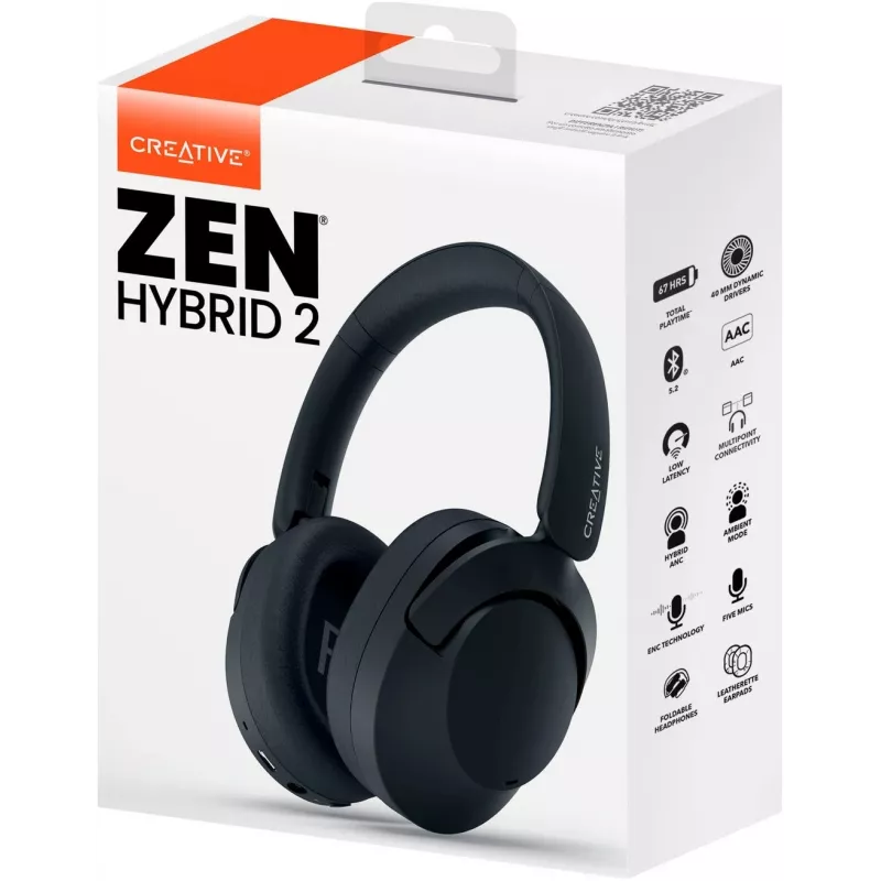 Creative Labs Zen Hybrid 2 Headset Kabelgebunden & Kabellos Kopfband Telefonate/Musik USB Type-C Bluetooth Schwarz