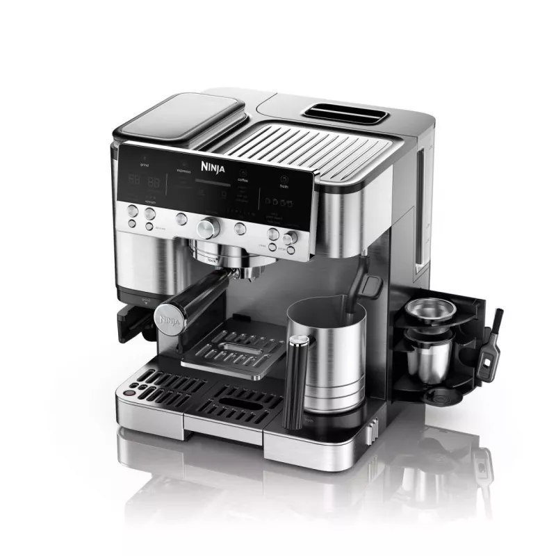 Espressomaschine Ninja ES601EU — 2-L-Wassertank, 1-Tassen-Kapazität, Schwarz/Edelstahl