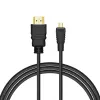 HDMI-Kabel SAVIO CL-39 1 m — Typ A (Stecker) auf Typ D Micro (Stecker), HDMI 1.4, 4096x2160, ARC, Ethernet, vergoldete Kontakte, schwarz