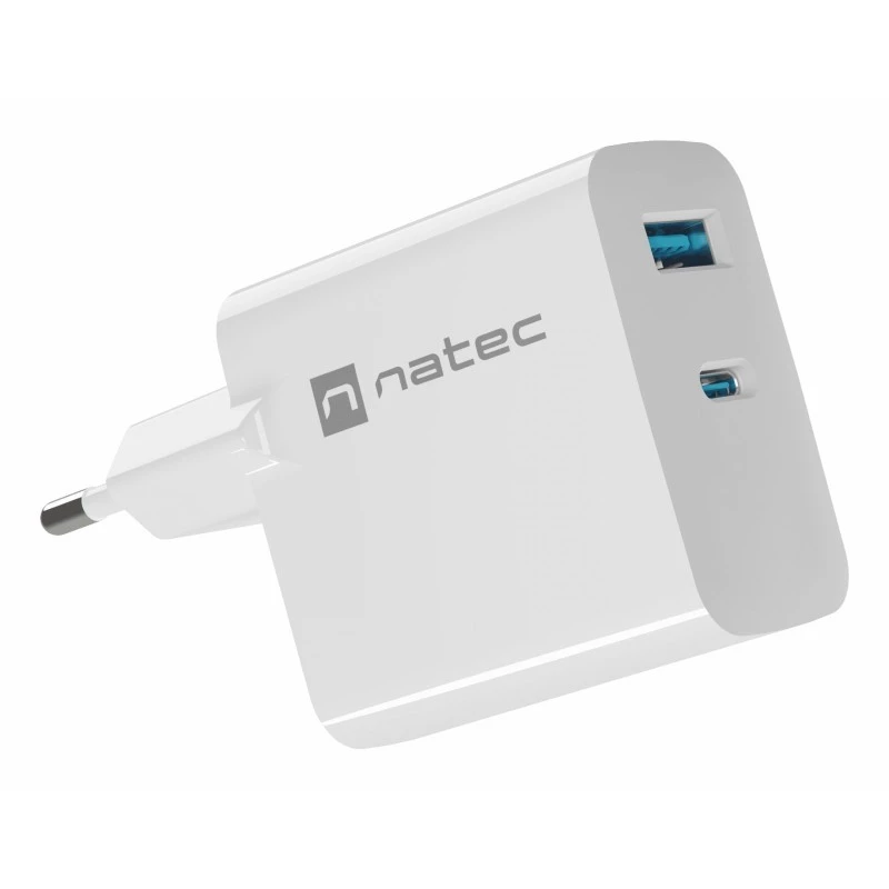 NATEC NUC-2144 Ladegerät für Mobilgeräte Universal Weiß AC Schnellladen Innenbereich