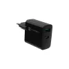 Kabelgebundes Mobilgeräte-Ladegerät NATEC NUC-2143, 45 W, USB-C PD 3.0 + USB-A QC 3.0, 110–240 V, Schwarz