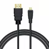 Savio CL-40/M HDMI (M) - micro HDMI (M) Kabel mit Ethernet, 2m, Schwarz