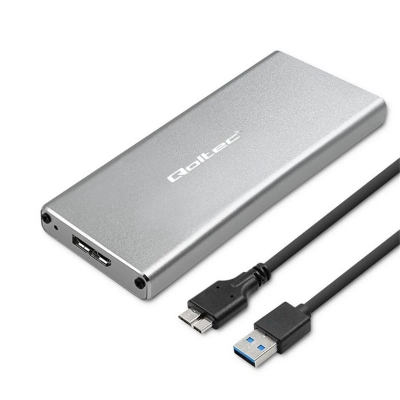 Aluminiumgehäuse QOLTEC 51833 für M.2 SSD, SATA auf USB 3.0, unterstützt bis zu 2 TB