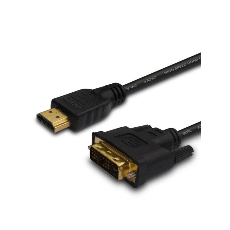 Savio CL-139 Kabel E Adapter Video 1,8 M DVI-A HDMI Typ A (Standard) Schwarz