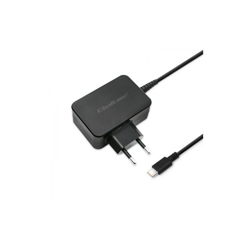 Mobiles Ladegerät QOLTEC 51024 – Universelles AC-Indoor-Ladegerät, 65 W PD, 20 V/3,25 A, 1,2 m Kabel, Schwarz