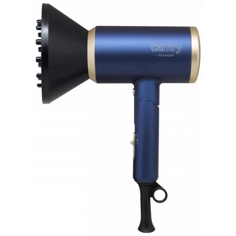 Camry | Haartrockner | CR 2268 | 1800 W | 2 Temperaturstufen | Ionenfunktion | Diffusoraufsatz | Blau/Gold