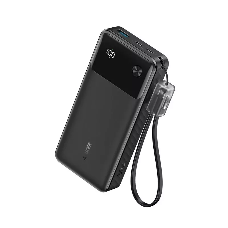 PowerBank mit USB-C-Kabel 20000 mAh 30W Schwarz