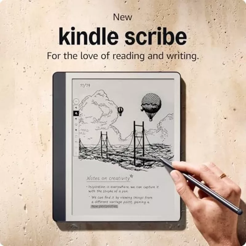 Ebook New Kindle Scribe - 2024 release 10.2 blendfrei 64GB Wi-Fi (Ohne Lockscreen Ads) mit Premium Pen Tungsten