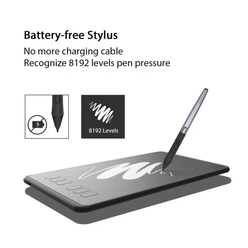 HUION H640P Grafiktablett 5080 lpi 160 x 99 mm USB Schwarz