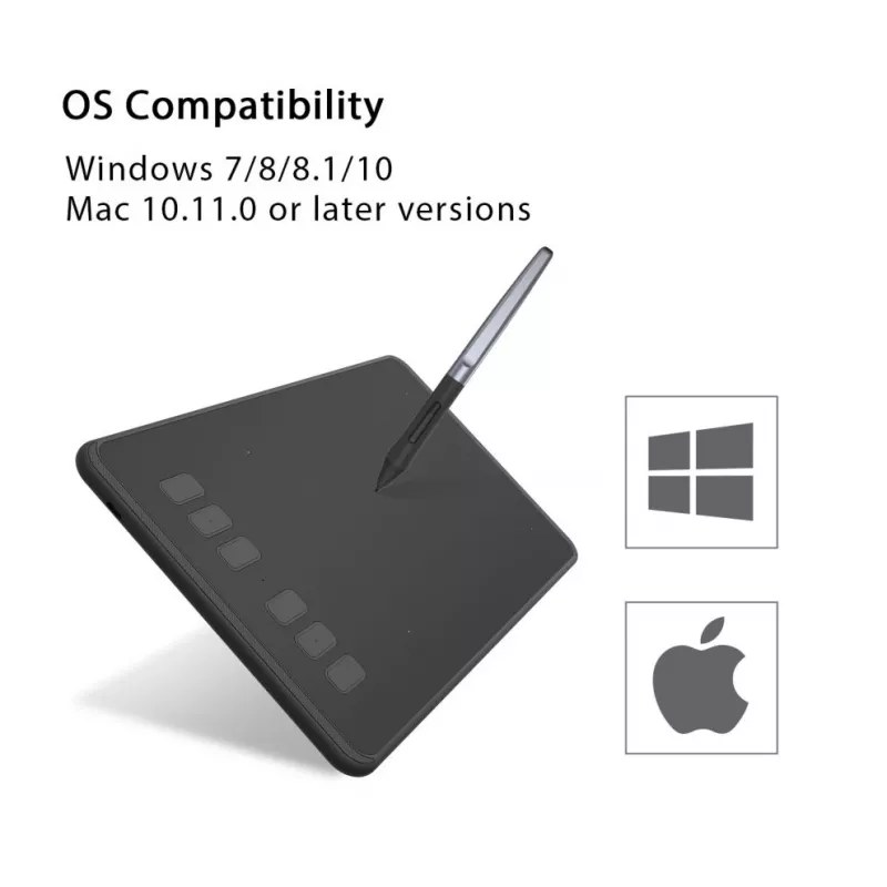 HUION H640P Grafiktablett 5080 lpi 160 x 99 mm USB Schwarz