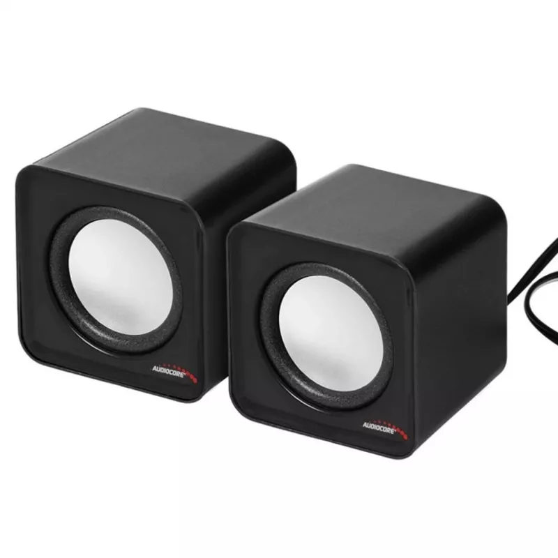 2-Wege-PC-Lautsprecher Audiocore AC870 B — 3 W RMS, kabelgebundene USB-Stromversorgung, 3,5-mm-Eingang, 2.0 Kanäle
