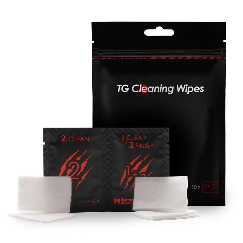 Thermal Grizzly TG-CW-10 Reinigungstücher für Wärmeleitpaste, 10 Stk.