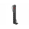Lanberg SP1-05F-0300-BK Stromverlängerung 3 m 5 AC-Steckdosen Innenbereich Schwarz