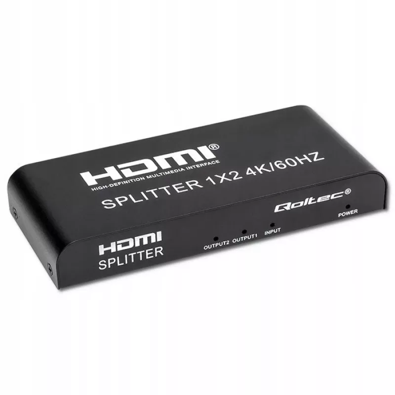 Qoltec 51797 Aktiver HDMI-Splitter 2 x HDMI 4K x 2K | 6 Gb/s | 60 Hz