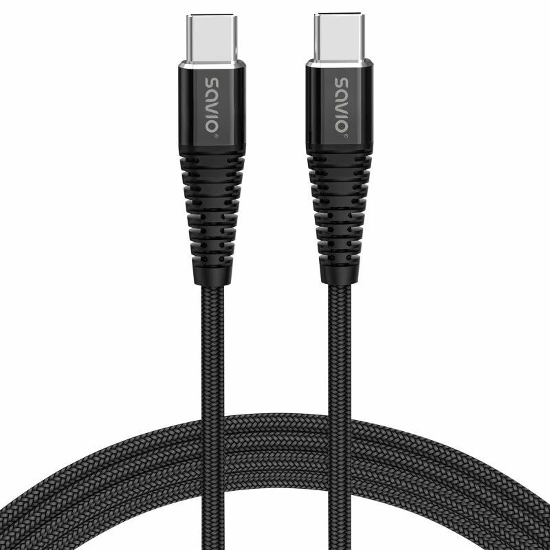 Savio CL-160 USB-Kabel 2 m USB 2.0 USB C - USB C Schwarz