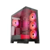 PC-Gehäuse MODECOM Volcano SPACE APEX ARGB Midi Tower, gehärtetes Glas, USB-C, unterstützt ATX/microATX/Mini-ITX, GPU bis 430 mm, CPU-Kühler bis 180 mm