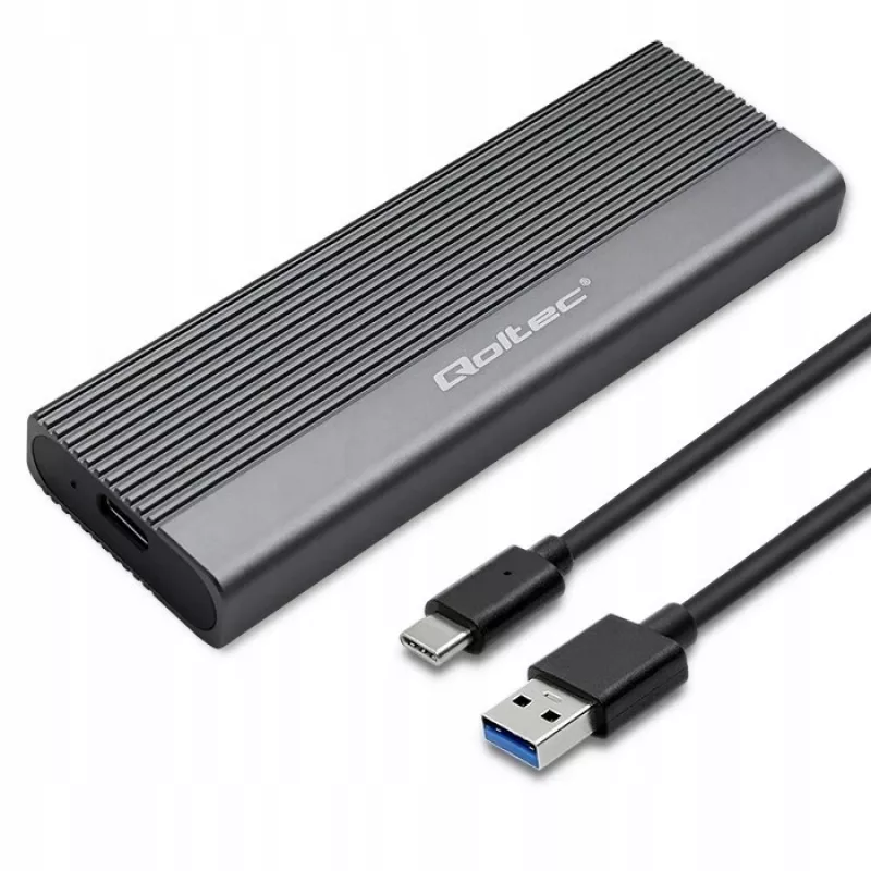 Qoltec Gehäuse für M.2-SATA-(NGFF)-SSD, USB-C