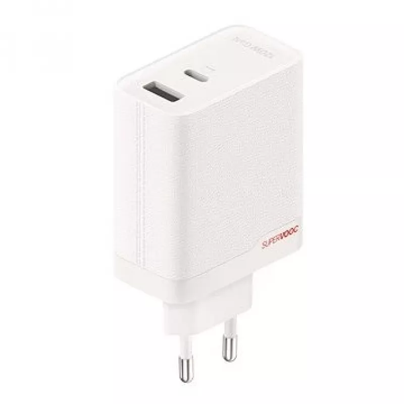Netzteil ONEPLUS SUPERVOOC 120W Dual-Port-Kabel-Ladegerät, 120 W Gesamtleistung, 1x USB-C + 1x USB-A, 100–240 V, 145 g, weiß