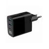 Gembird TA-UC-PDQC30LCD-BK-02 Ladegerät für Mobilgeräte Universal Schwarz AC Schnellladung Innenbereich