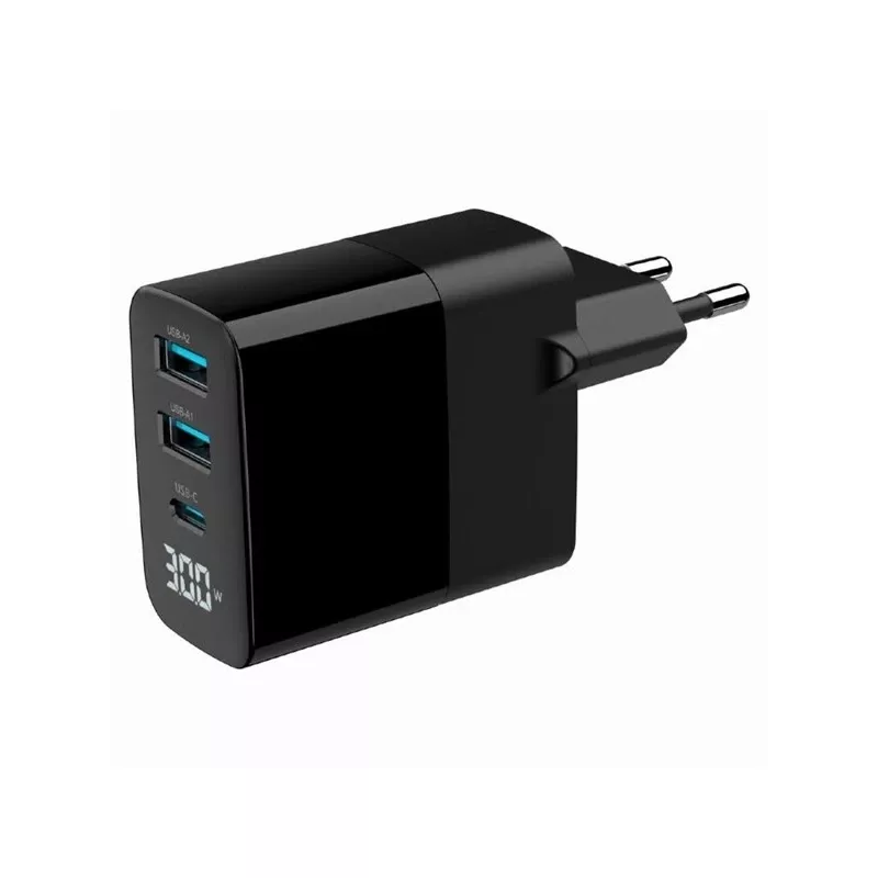 Gembird TA-UC-PDQC30LCD-BK-02 Ladegerät für Mobilgeräte Universal Schwarz AC Schnellladung Innenbereich