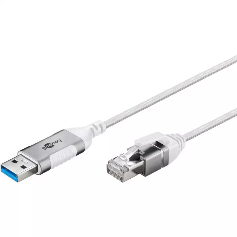 Goobay Ethernet-Kabel USB-A 3.0 auf RJ45 schlank 1 m – verbindet Router, Modem oder (74377)